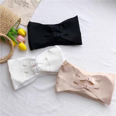 China QUICK DRY Ice Silk No Steel Ring Gathered Seamless Women Tube Tops Anti-Slip Sexy Wireless Strapless Lift Up Women Tube Top Bra for sale