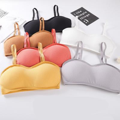 China Beautiful back cotton tank top bra top sexy seamless wire ube Japanese breathable QUICK DRY top dream girl free tube padded bras for sale