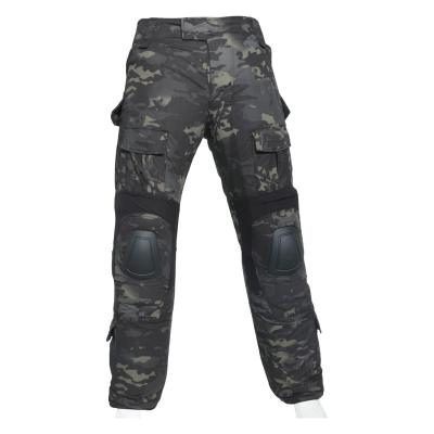 China Custom Viable Logo Airsoft G2 Knee Pads Sports Tactical Outdoor Joggers Pants CP Style Men Casual Multicam Print Black for sale