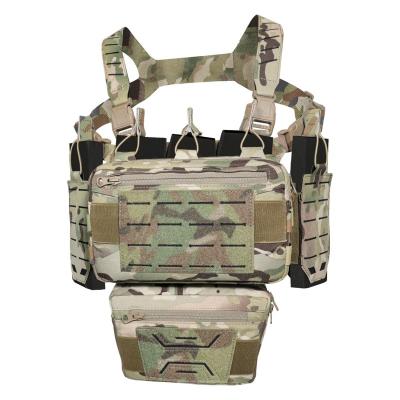 China Modular Lightweight Military Combat Airsoft Camouflage Chest Installation OEM Laser Cut Quick Release 500D Nylon Army Tactical Harness for sale