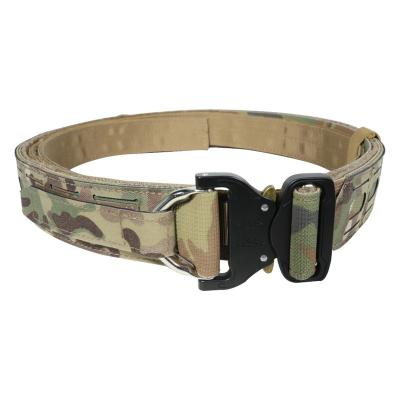 China Laser CUT Military Laser Cut Tactical Combat Belt Air Cobra Molle Metal Buckle Modular Belt OEM Customized Color Outdoor Molle Light Weight for sale