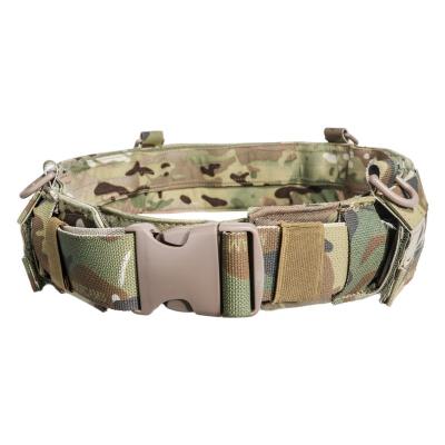 China Laser CUT Military Laser Cut Tactical Combat Belt Air Cobra Molle Metal Buckle Modular Belt OEM Customized Color Outdoor Molle Light Weight for sale