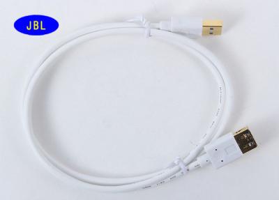 China 1 Meter 1.5 Meter 3.0 USB Cable Gold Plated With White Color PVC Jacket for sale