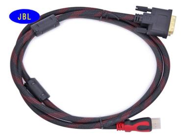 China 5m 10m HDTV / PC Micro HDMI DVI Cable Coaxial Type With Braid Magnetic Rings for sale