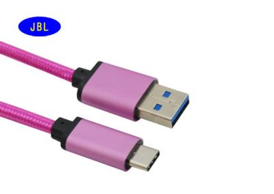 Cina USB Type C Nylon Braided 3.0 USB Cable Phone Charging Cable with Aluminum Connector in vendita