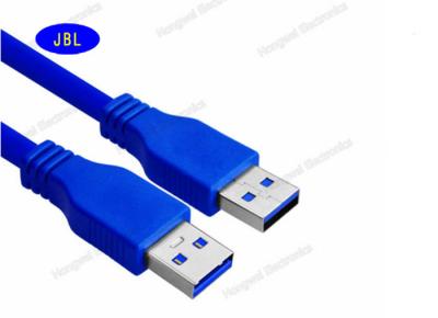 China Round 5Gbps 1.5m 3.0 USB Cable Blue / White Color PVC jacket Customized Logo for sale