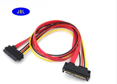 China 22 Pin SATA Power And Data Extension Cable , HDD Sata Cable Black Red Yellow Color for sale