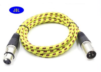 China PVC Nylon Braided Jacket Microphone Extension Cable , XLR 3 Pin Microphone Cable for sale