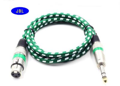 China 6.5MM Aux Male To Female XLR / Male To Male XLR Cable Round Shape With Silver Connector for sale