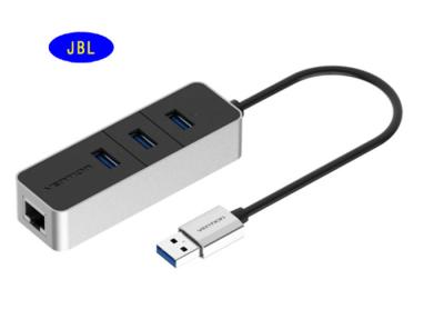 중국 UL RoHS 표준 네트워크 USB 허브 다 항구, 둥근 케이블을 가진 USB 3.0 랜 접합기 판매용