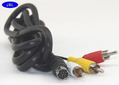 China Multimedia 9 Pin To 3 RCA Male Cable Din Cord Red Yellow White Color for sale