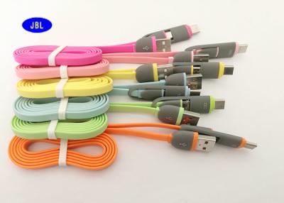 Κίνα Επίπεδη μορφή 2 σε 1 USB στο καλώδιο τύπων Γ μικροϋπολογιστών USB με το πιό πρόσφατο σχέδιο, μήκος 100 εκατ. προς πώληση