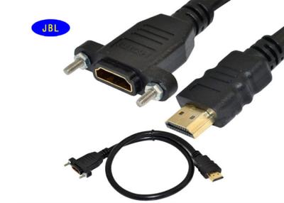 China HDMI M / F Male To Female HD Extension Cable Female With Nut With Ear for sale