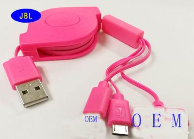 China Double Side Retractable 3 In 1 Extension USB Cable With Micro USB Cable for sale