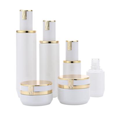 China Cosmetic Stock Supply High End Cosmetics Package Set Cream Jar Toner Lotion Glass Bottle 40ml 50ml 100ml 120ml for sale