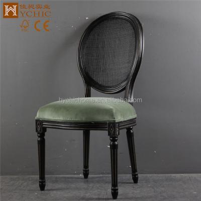 China Cheap Rattan Classic Solid Wood Wooded Black Dining Chair for sale