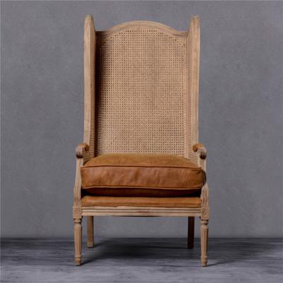 China Leisure Chair Mid Century Empire Wing Cane Back Wood Leisure Chair for sale