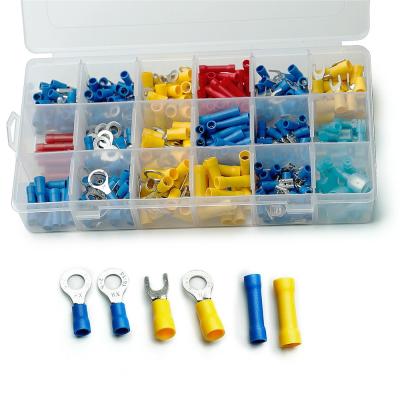 China Wholesale 360pcs Wire Connecting Insulated Wire Connectors Crimp Cold Pressed Spade Terminal Cold-Pressure Kit for sale