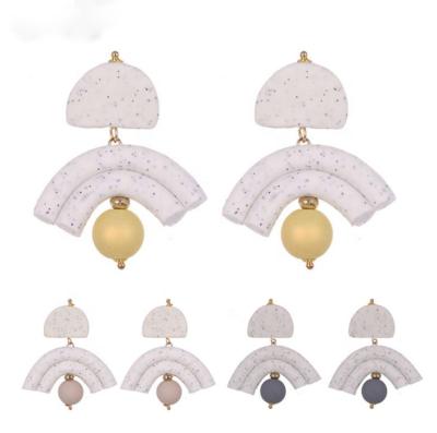 China FASHIONABLE Original Handmade Arch Pottery Cloud Modern Colorful Jewelry Ploymer Clay Earrings Fun Geometric For Women for sale