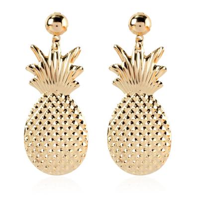 China FASHIONABLE original design creative pineapple alloy earrings shape temperament cute sweet street style geometric jewelry for sale