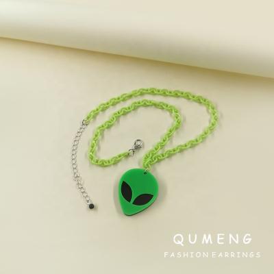 China 2021 fashion daily wear foreign girl pendant necklace green-blue hot FASHIONABLE trend interesting fancy for sale