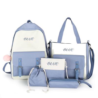 China New style fashion waterproof schoolbag for girls backpack 5pcs/set bag for students for sale