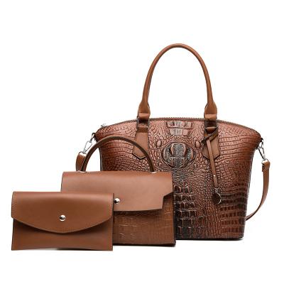 China Other New Design Wholesale Women Handbag Sets 3 in 1 Handbags High Quality With Purses PU Leather Tote Bags for sale