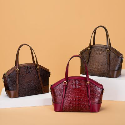 China Wholesale Pattern Handbags Crocodile Fashion Women PU Leather Tote Bags For Ladies for sale