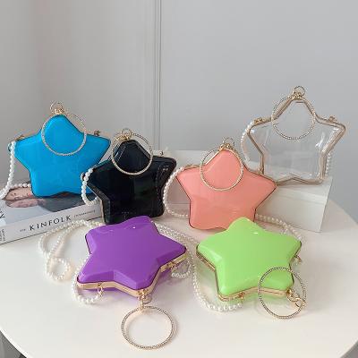 China Wholesale Daily Life Ladies Jelly Handbags Fashion Acrylic Evening Clutches Star Shape Cross - Body Bags For Girls for sale