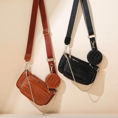 China Wholesale hot sale crossbady bags high quality women shoulder bags fashion pu leather 3 in 1 set for sale