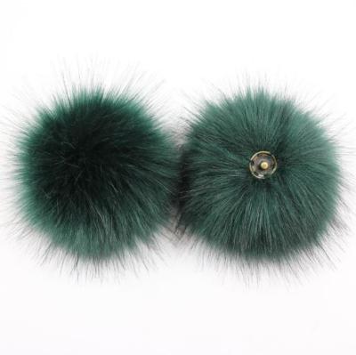 China European Custom Made Artificial Fur Ball Natural Faux Fur Pom Pom With Snap for sale