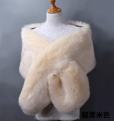 China Shorts Customize New Arrival Faux Rex Rabbit Fur Scarf Fluffy Faux Fur Collar Long Faux Fox Fur Shorts Warm Luxurious Scarf for sale