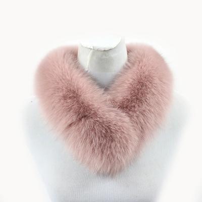 China Down Coat 100% Dyed Genuine Fox Fur Snood Scarf Accessory Muffler Luxury Good Quality Genuine Detachable Scarf Animal Fur Collar for sale