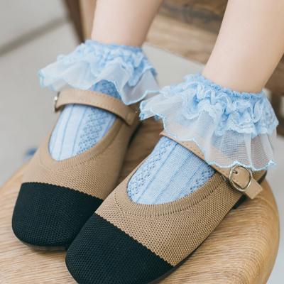 China Antibacterial Baby Lace Socks Spring Toddler Socks Summer Girls Bead Lace Princess Baby Thin Cotton Sock Newborn Infant for sale