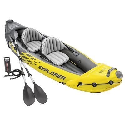 China Hot Selling PVC Inflatable Boat Rubber Rowing Boat Rafting Double Paddle Load Canoe for sale