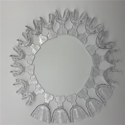 China Edentulous Dental Disposable Teeth Treatment 18PCS Dental Impression Trays Perforated Autoclave PC Teeth Molding Impression Trays for sale