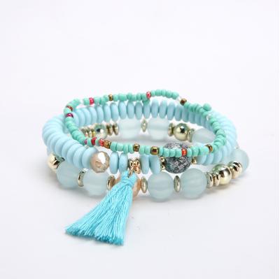 China Wholesale Hot Selling BOHEMIA Vintage Stone Bangle High Quality Beaded Bracelet for sale