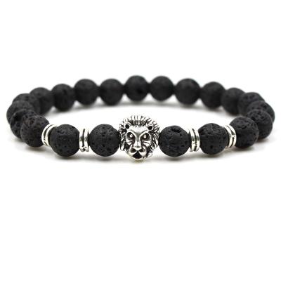 China FASHIONABLE lion head bracelet elastic natural stone yoga 8mm factory direct sales low cost bracelet for sale