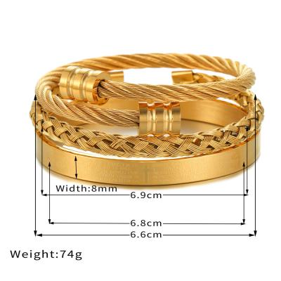 China FASHIONABLE Supply Manufacturer Roman Numeral Directly 3 Pieces Bead Bracelet Metal Stainless Steel for sale