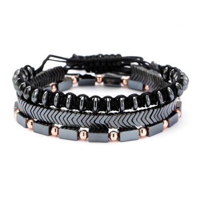 China FASHION New Arrivals Wholesale 3 Pieces Stainless Steel Bead Sets Braided Jewelry Metal Rope For Bracelet for sale