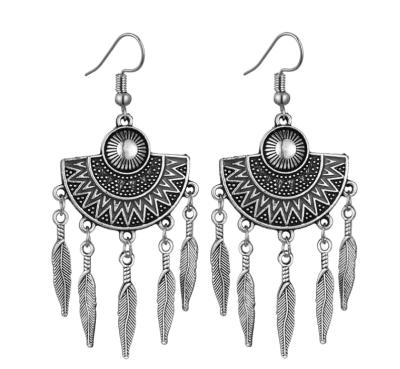 China BOHEMIA Earrings Jewelry Combine Retro Ethnic Helix Shape Drip Earrings Leaf Tassel Drip Earrings for sale