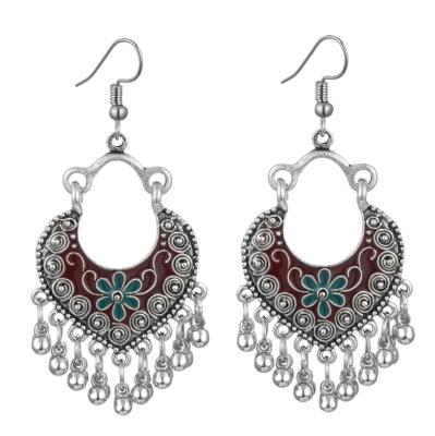 China BOHEMIA 2021 Wholesale Spot Earrings Nepal Carved Indian Style Earrings Retro Small Bells Design Earrings for sale