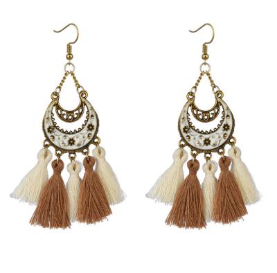 China New Arrivals High Quality Women's Tassel Bohemian Earrings Long Tassel Earrings for sale