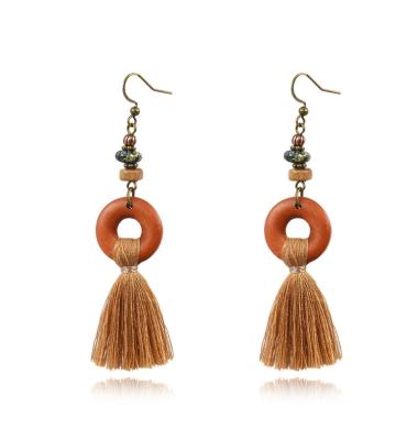 China Top Tier BOHEMIA Products Women Round Earrings Long Tassel Colorful Earrings for sale