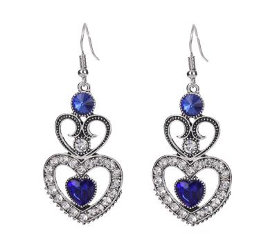 China BOHEMIA New Hot Selling Creative Earrings Women's Vintage Silver Heart Drop Earrings for sale