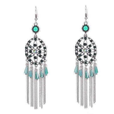 China BOHEMIA 2021 Newest Fashion Design Alloy Long Tassel Earrings Retro Tassel Earrings for sale