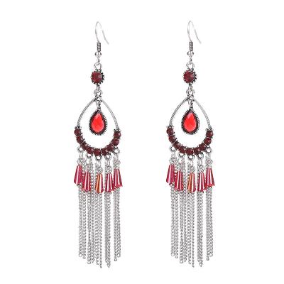 China Hot Selling BOHEMIA Women's Creative Vintage Alloy Tassel Earrings Sprinkle Drop Earrings for sale