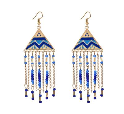 China Newest Design BOHEMIA Hot Selling Women's Bohemian Earrings Beaded Tassel Earring for sale