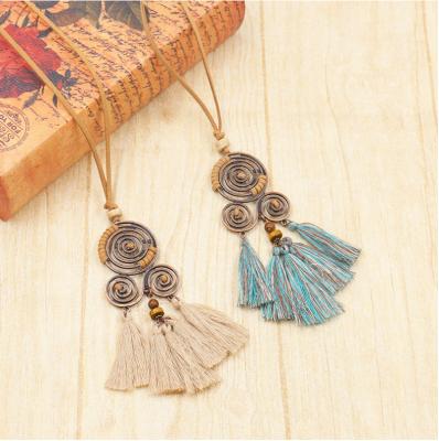 China BOHEMIA Winter Jewelry Women's Fashion Alloy Long Sweater Accessories Chain Retro Creative Tassel Pendant Necklace Wholesale for sale