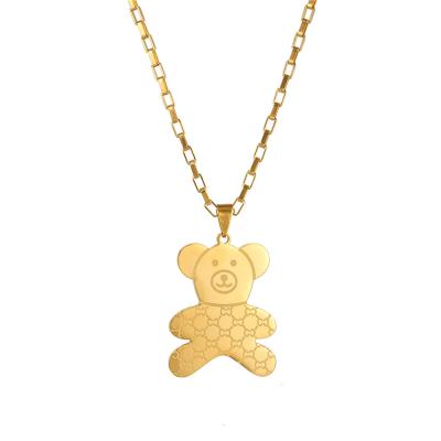 China FASHIONABLE Woman Special Bear Stainless Steel Product Promotion Long Sweater Necklaces Jewelry for sale